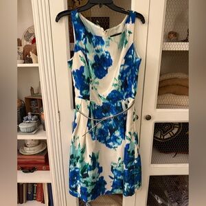 Jessica Howard Vibrant Blue and Cream Mini Dress